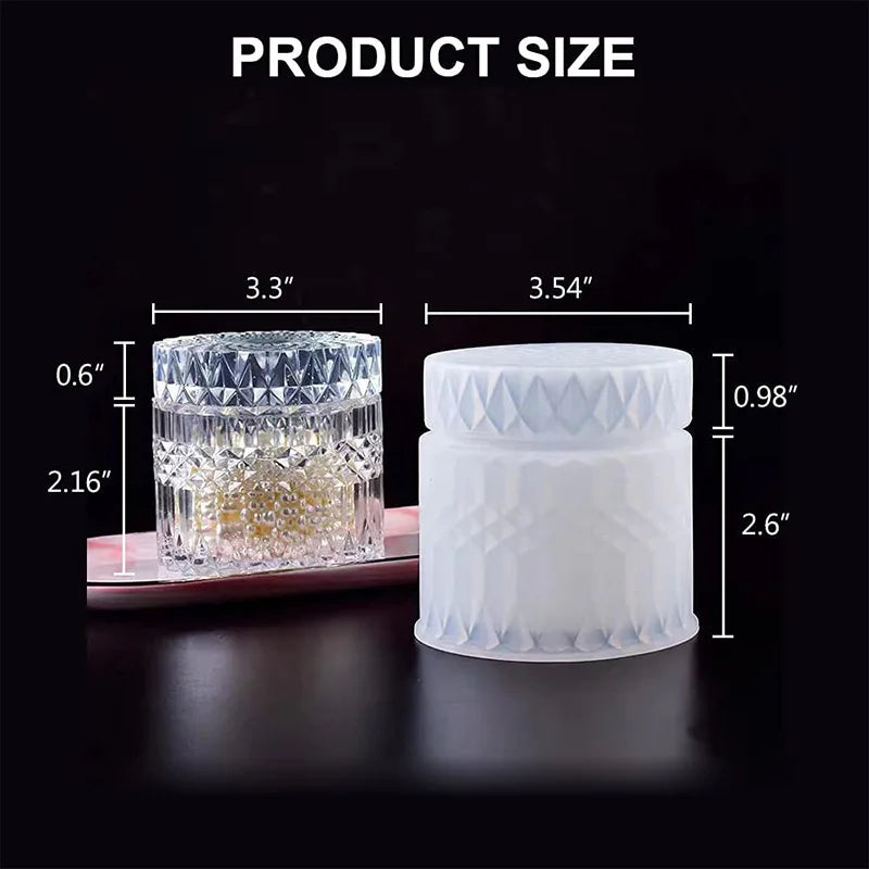 Crystal Epoxy Resin Mold Faceted Storage Jar Silicone Mold