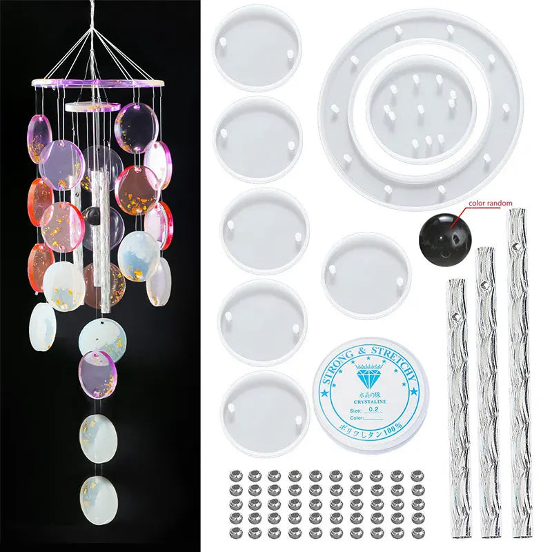 DIY Crystal Epoxy Resin Mold Wind Chime Kit Silicone Mold For Resin