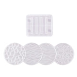 DIY Crystal Epoxy Resin Mold Wave Round Coaster Storage Tray Base 5 Piece Set
