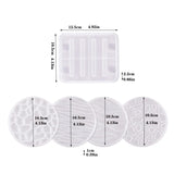 DIY Crystal Epoxy Resin Mold Wave Round Coaster Storage Tray Base 5 Piece Set