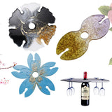 DIY Crystal Epoxy Resin Mold Wine Tray Cherry Blossom Coaster Silicone Mold