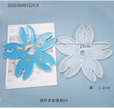 DIY Crystal Epoxy Resin Mold Wine Tray Cherry Blossom Coaster Silicone Mold