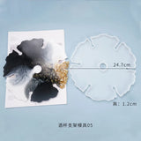 DIY Crystal Epoxy Resin Mold Wine Tray Cherry Blossom Coaster Silicone Mold