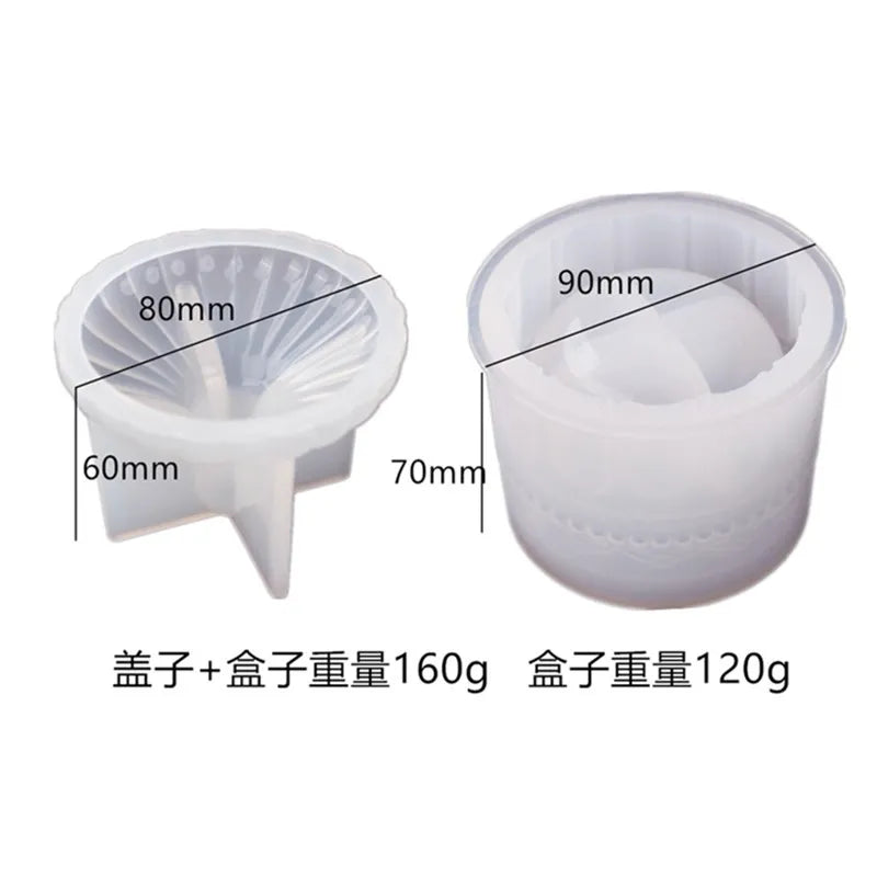 DIY Crystal Epoxy Resin Storage Box Silicone Mold
