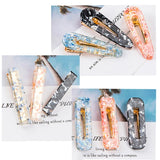 DIY Crystal Epoxy Set with Hair Clips Mold for Hair Styling UV Resin