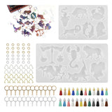 DIY Constellation Letter Keychain Mould Resin Jewelry Making Set