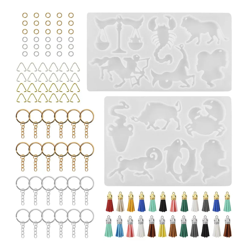 DIY Constellation Letter Keychain Mould Resin Jewelry Making Set