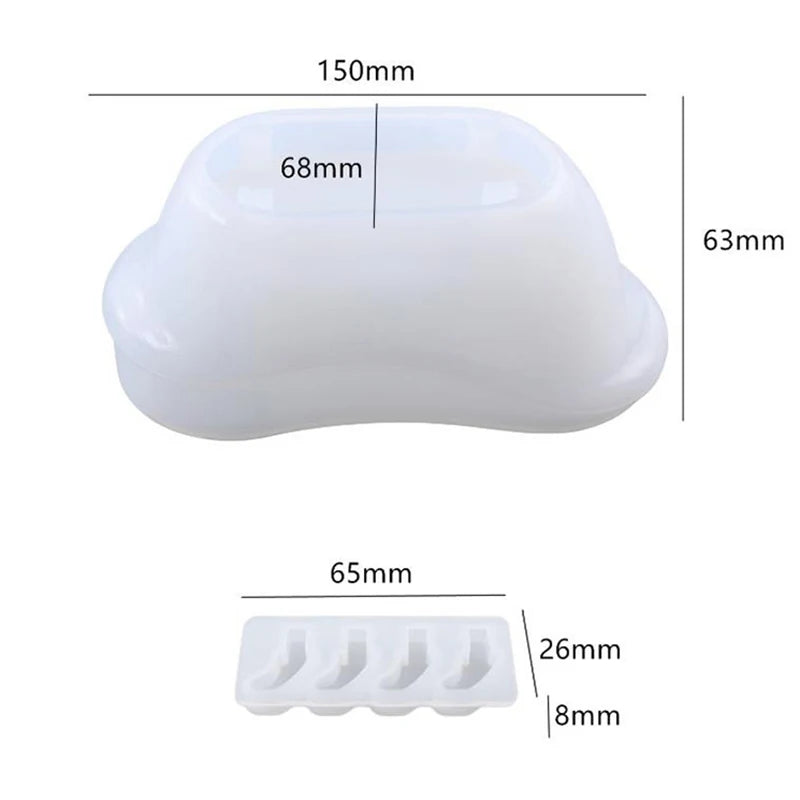 DIY Crystal Epoxy Resin Mold Bathtub Soap Box Storage Tray Silicone Mold