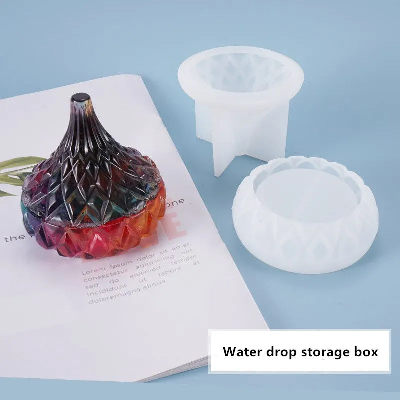 Crystal Resin Epoxy Mold Water Drop Storage Box Jewelry Storage Tank