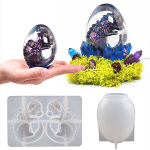 Crystal Silicone Egg Ball Dragon Mold Night Light Lamp Set Home Decoration Epoxy