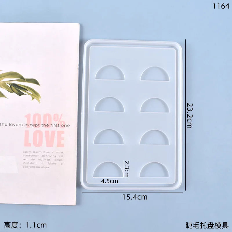 Crystal Silicone Eyelash Storage Tray Mold for Resin Casting