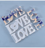 Crystal Silicone LOVE Epoxy Resin Molds DIY Jewelry Making Mould