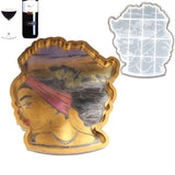 African Women Head Fruit Plate Large Tray Silicone Mold
