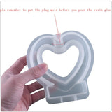 DIY Crystal Silicone Mold Hexagon Heart Shaped Love Flower Pot Decoration