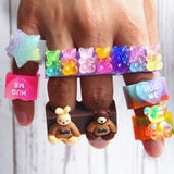 Crystal Silicone Mold Hip-hop Letter Rings Mold Resin Ring Mold