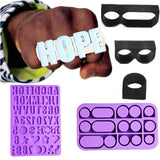 Crystal Silicone Mold Hip-hop Letter Rings Mold Resin Ring Mold