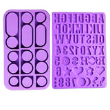 Crystal Silicone Mold Hip-hop Letter Rings Mold Resin Ring Mold