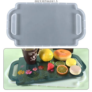 Large Square Fruit Teacup Tray Silicone Mold for Home Decoration