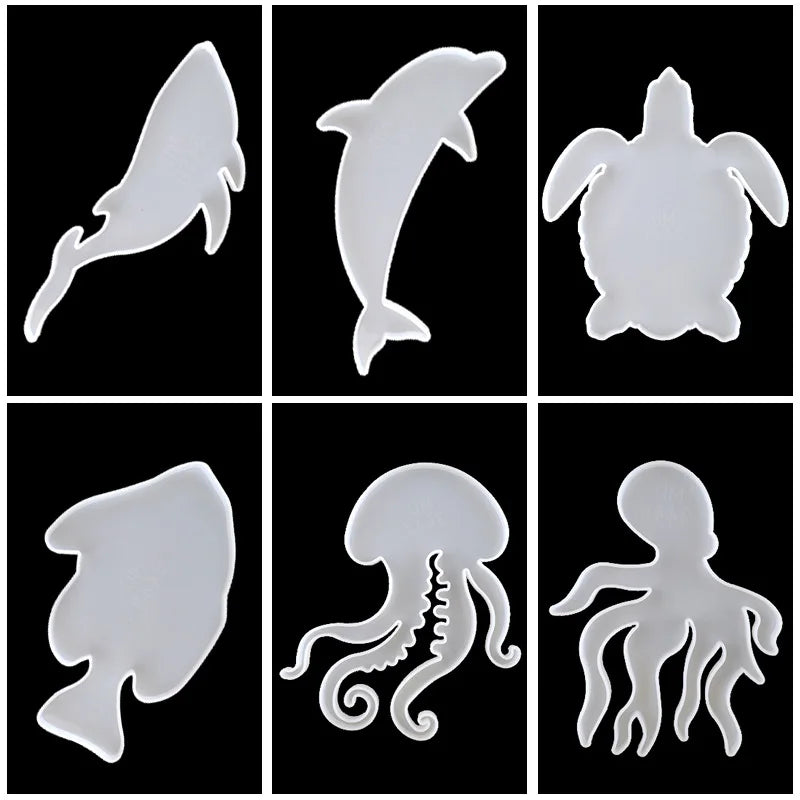 Crystal Silicone Mold Marine Turtle Dolphins Cup Pad Coaster Mold
