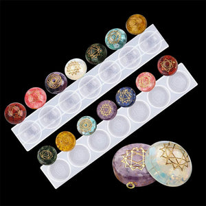DIY Crystal Silicone Mold Pendant Seven Chakras Jewelry Molds For Resin