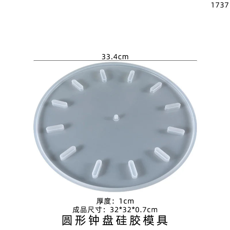 DIY Crystal Silicone Mold Round Clock Dial Wall Hanging Resin Art Mold
