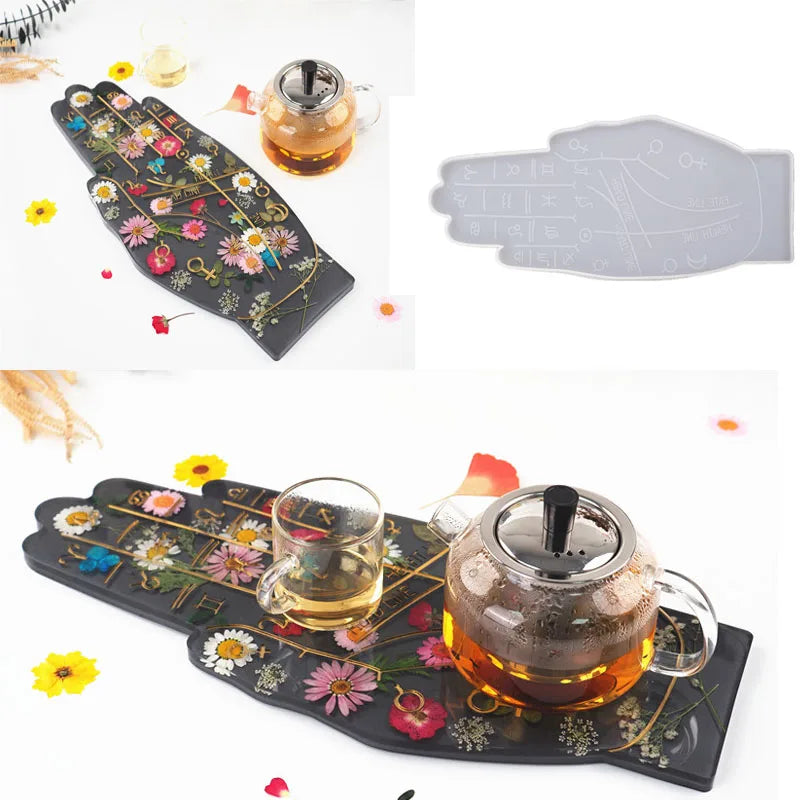 Palm Constellation Tray Teacup Plate Mirror Silicone Mold for Resin DIY