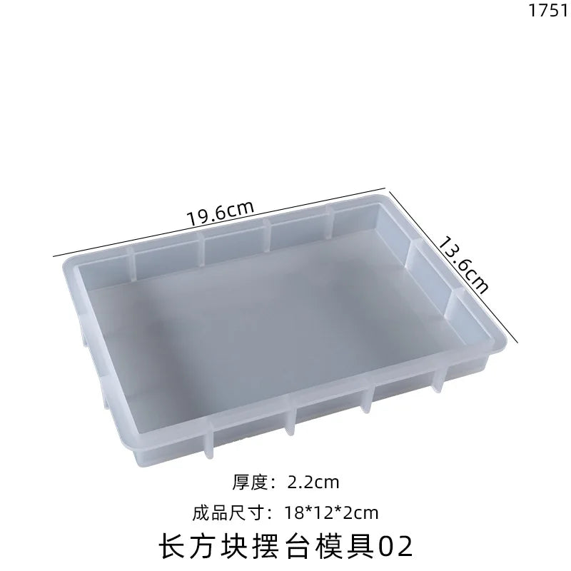 Crystal Silicone Mold Rectangular Square Photo Frame Table Ornament Decoration