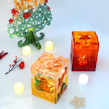 DIY Crystal Silicone Mold Square Christmas Lantern Bell Deer Candle Mold