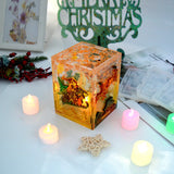 DIY Crystal Silicone Mold Square Christmas Lantern Bell Deer Candle Mold