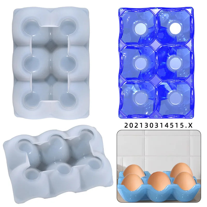DIY Crystal Silicone Mold Square Egg Anti-break Grid Divided Storage Mould