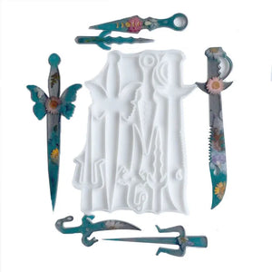 Crystal Sword Defense Key Fob Hanging Keychain Silicone Mold