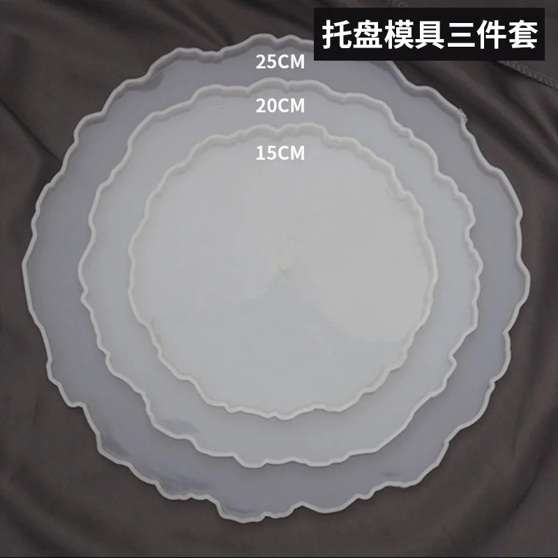 DIY Crystal Silicone Mold Three-layer Fruit Plate Tea Plate Epoxy Resin Molds