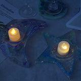 DIY Silicone Resin Mold Star Moon Candle Holder Base Home Decoration