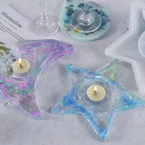 DIY Silicone Resin Mold Star Moon Candle Holder Base Home Decoration