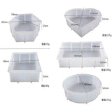 DIY Crystal Silicone Resin Mold Cube Heart Round Mirror Mold