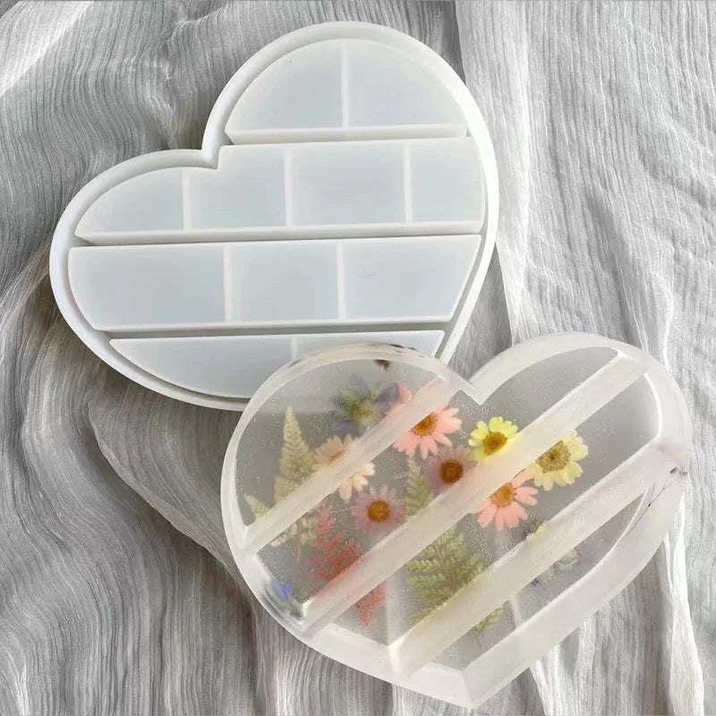Love Heart Shaped Silicone Storage Mold for Epoxy Resin Ashtray