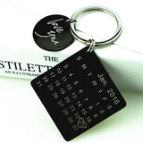 Engraving Date Keychain Calendar Birthday Anniversary Creative DIY