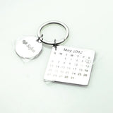 Engraving Date Keychain Calendar Birthday Anniversary Creative DIY