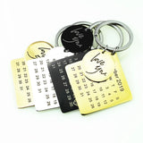 Engraving Date Keychain Calendar Birthday Anniversary Creative DIY