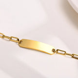 Engraving Heart Bracelets for Kids - Stainless Steel Bar Bracelet