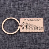 Family Love Members Personalized Names Keychain