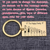 Family Love Members Personalized Names Keychain