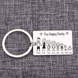 Family Love Members Personalized Names Keychain