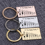 Family Love Members Personalized Names Keychain