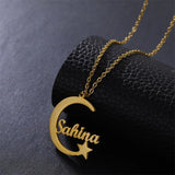 Moon Star Pendant Necklace High Stainless Steel for Ladies Jewelry Gift