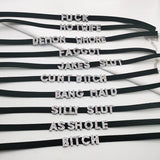 DIY Rhinestone Letters Choker Necklaces Women Girls Name Collar