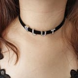 DIY Rhinestone Letters Choker Necklaces Women Girls Name Collar