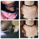 DIY Rhinestone Letters Choker Necklaces Women Girls Name Collar