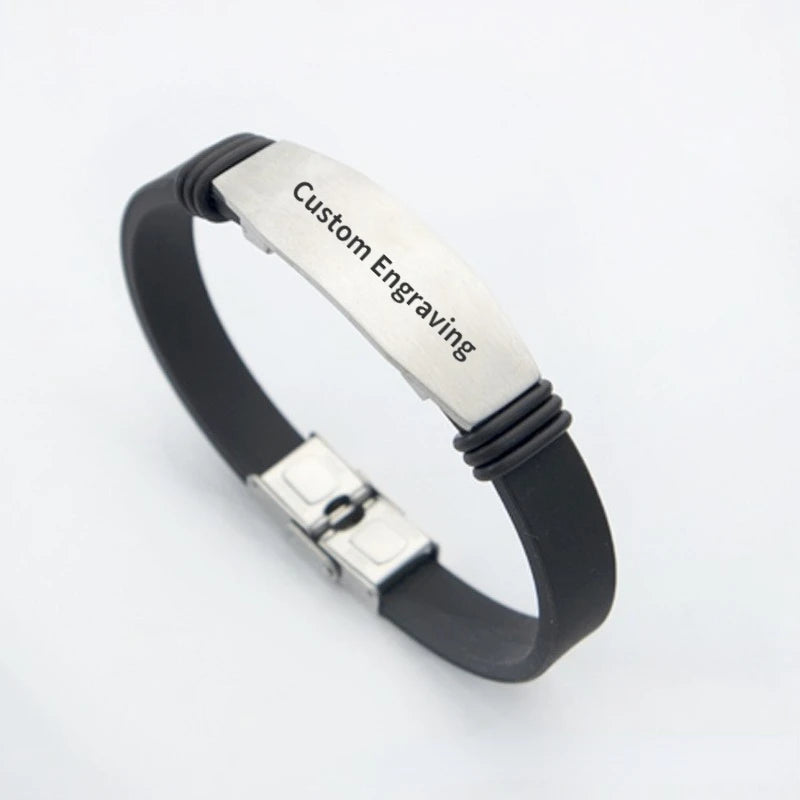 Customizable Silicone Bracelets 8.3Inch Length