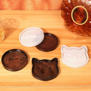 Cat Bone Coaster Resin Mold Heat Insulation Cup Mat Silicone Mould